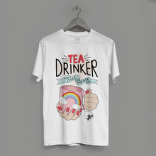 Load image into Gallery viewer, Tea Drinker, Over Thinker Illustrated White Tshirt | 13Voltz
