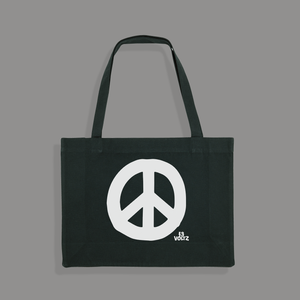 Black Peace Sign Large Shopper