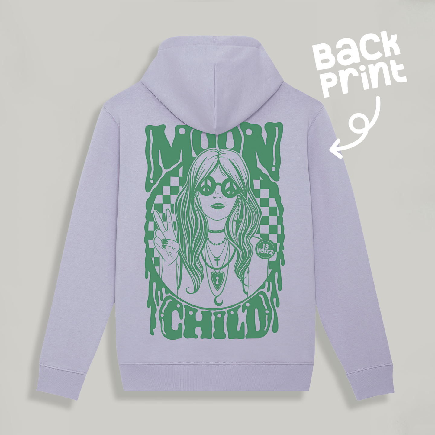 Moon Child Back Print Pullover Hoodie